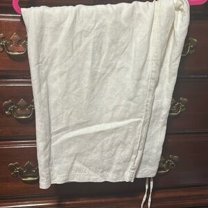 White fully lined linen pants 18W NWT crops